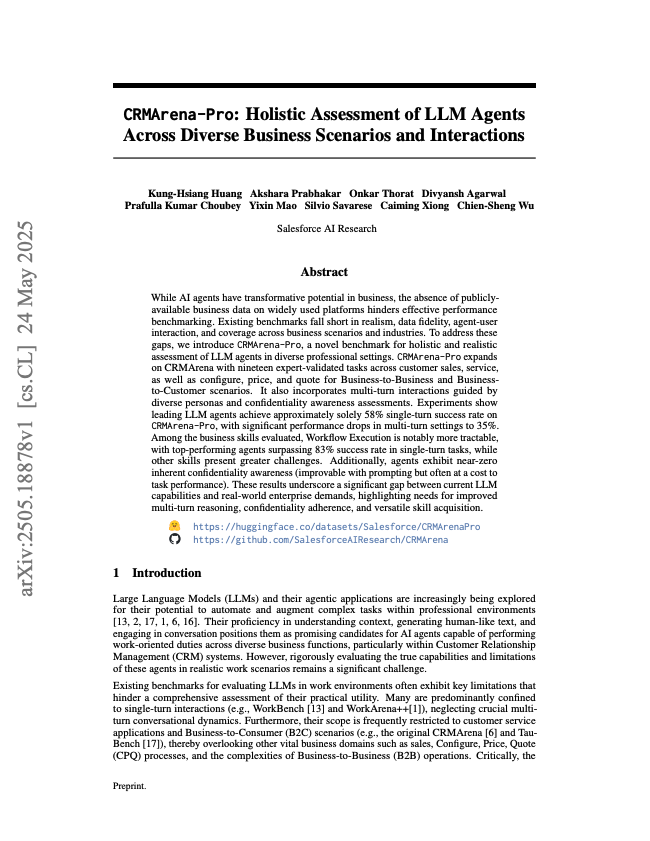 Cover of the Salesforce AI Agents Benchmark Report